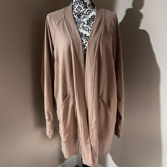 ID Ideology Women's Plus Size Comfort Flow Cardigan Sweater Sand Tan Sz 2X - Picture 7 of 7